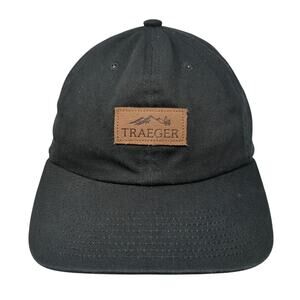 Traeger Slideback Baseball Cap Black One Size Adjustable Vented Holes 6 Panel